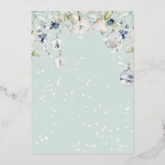 Rustige bergen Evergreen Waterverf Wedding Folie Uitnodiging (Achterkant)