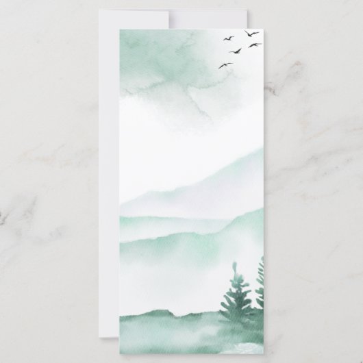 Rustige bergen Forest Waterverf Modern (Achterkant)