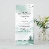 Rustige bergen Forest Waterverf Modern (Staand voorkant)