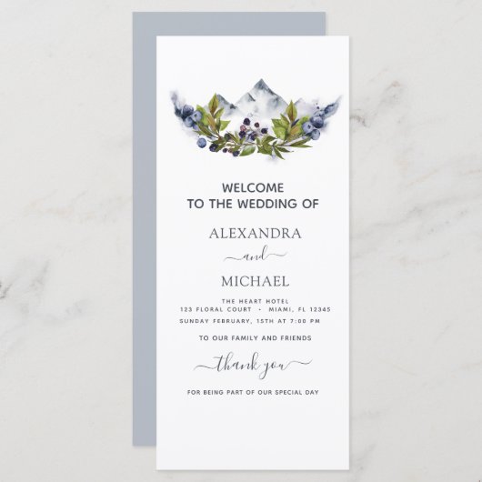 Rustige bergen Forest Waterverf Modern (Voorkant / Achterkant)