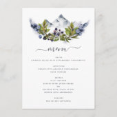 Rustige bergen Forest Waterverf Modern Menu (Voorkant)