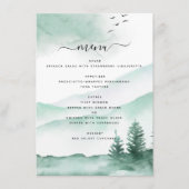 Rustige bergen Forest Waterverf Modern Menu (Voorkant)