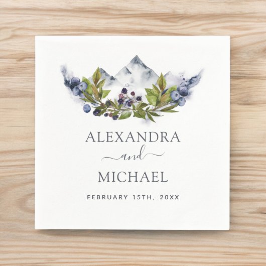 Rustige bergen Forest Waterverf Modern Servet