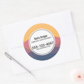 Rustige bergen Geometric Minimalist Business Ronde Sticker (Envelop)