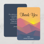 Rustige bergen Geometric Minimalist Dank u Bedankkaart (Voorkant / Achterkant)