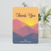 Rustige bergen Geometric Minimalist Dank u Bedankkaart (Staand voorkant)