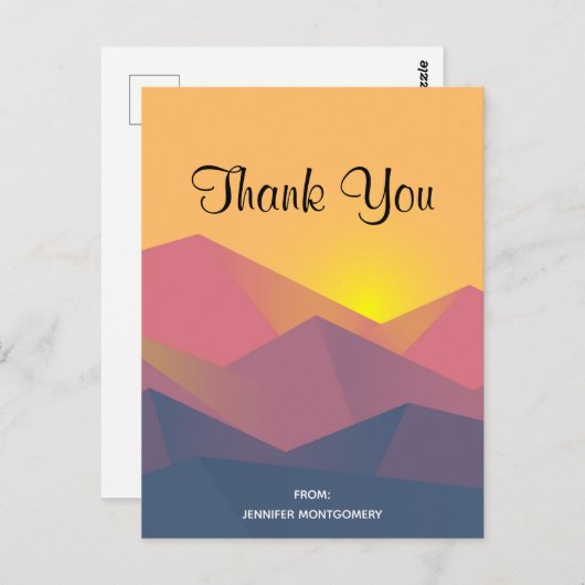 Rustige bergen Geometric Minimalist Dank u Briefkaart (Voorkant / Achterkant)