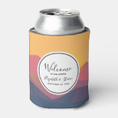 Rustige bergen Geometrische minimalistische bruilo Blikjeskoeler (Blikje Voorkant)