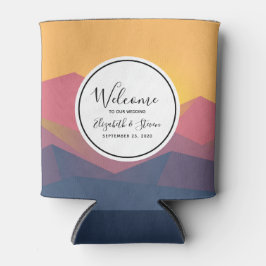 Rustige bergen Geometrische minimalistische bruilo Blikjeskoeler