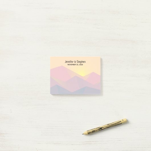 Rustige bergen Geometrische minimalistische bruilo Post-it® Notes (Op bureau)