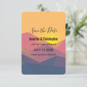 Rustige bergen Geometrische minimalistische bruilo Save The Date (Staand voorkant)