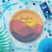 Rustige bergen Geometrische minimalistische feestd Papieren Bordje (Feest)