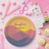 Rustige bergen Geometrische minimalistische feestd Papieren Bordje (Feest)