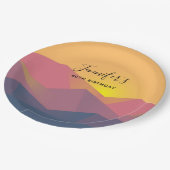 Rustige bergen Geometrische minimalistische feestd Papieren Bordje (Gekanteld)