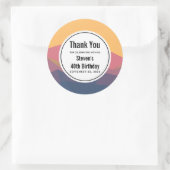 Rustige bergen Geometrische minimalistische feestd Ronde Sticker (Tas)