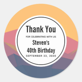 Rustige bergen Geometrische minimalistische feestd Ronde Sticker