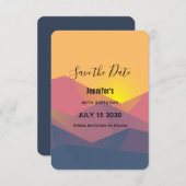 Rustige bergen Geometrische minimalistische feestd Save The Date (Voorkant / Achterkant)