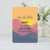 Rustige bergen Geometrische minimalistische feestd Save The Date (Staand voorkant)