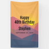 Rustige bergen Geometrische minimalistische feestd Spandoek (Verticaal)