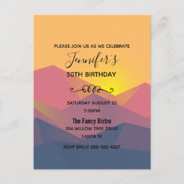 Rustige bergen Geometrische minimalistische feestd Uitnodiging Briefkaart