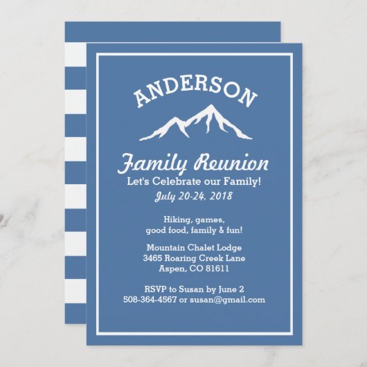 Rustige bergen gezinshereniging kaart (Voorkant / Achterkant)