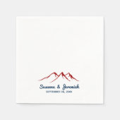 Rustige bergen in de ontvangst van rode en blauwe  servet (Voorkant)