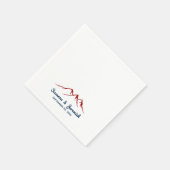 Rustige bergen in de ontvangst van rode en blauwe  servet (Hoek)