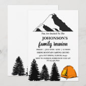 Rustige bergen Pine Camping Family Reunion Kaart (Voorkant / Achterkant)