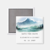 Rustige bergen pine sparen de Datum Magnet (Voorkant / Achterkant)