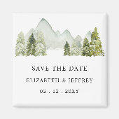 Rustige bergen pine sparen de Datum Magnet (Voorkant)