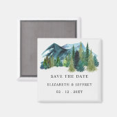 Rustige bergen pine sparen de Datum Magnet (Voorkant / Achterkant)