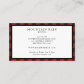 Rustige bergen, rode zwarte, geplakte vinkjes visitekaartje (Achterkant)