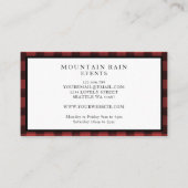 Rustige bergen, rood, zwart, geplakt visitekaartje (Achterkant)