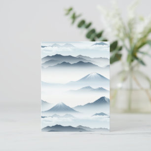 Rustige Bergen Sneeuw Blauw Witte Scene Briefkaart