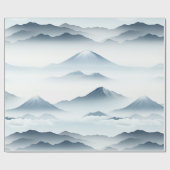 Rustige Bergen Sneeuw Blauw Witte Scène Cadeaupapier (Vlak)