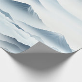 Rustige Bergen Sneeuw Blauw Witte Scène Cadeaupapier (Hoek)