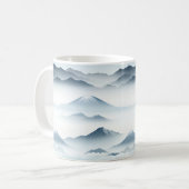 Rustige Bergen Sneeuw Blauw Witte Scene Koffiemok (Voorkant links)