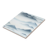 Rustige Bergen Sneeuw Blauw Witte Scene Tegeltje (Zijkant)