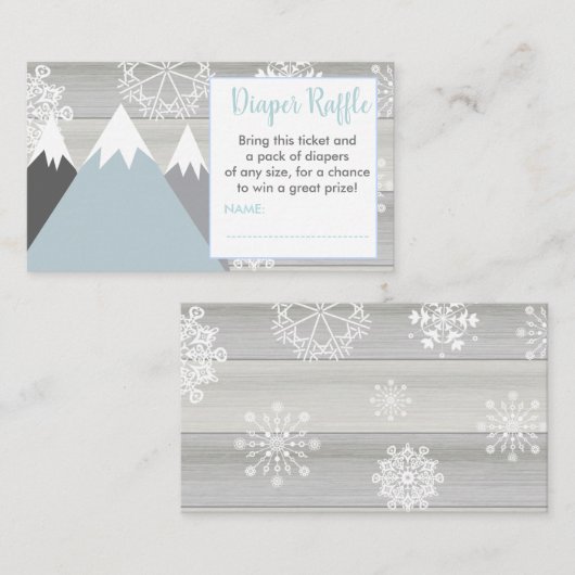 Rustige bergen snowflake diaper-treinkaartje informatiekaartje (Voorkant / Achterkant)