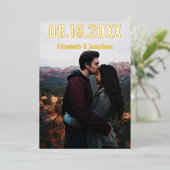 Rustige bergen sparen de datum folie uitnodiging (Staand Voorkant)