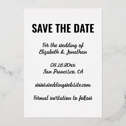 Rustige bergen sparen de datum folie uitnodiging (Achterkant)