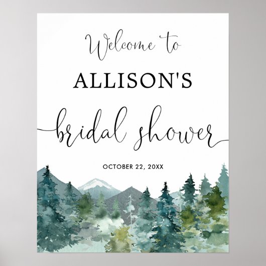 Rustige bergen vrijgezellenfeest — Welkomstbord Poster (Voorkant)