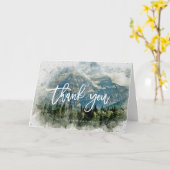 rustige bergen woudbruiloft dank je kaart (Gele Bloem)