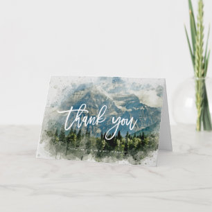 rustige bergen woudbruiloft dank je kaart