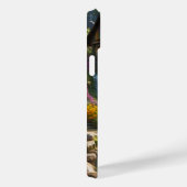 Rustige berghut watervallen bloemen Case-Mate iPhone case (Achterkant / Rechts)
