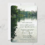Rustige bergmeer op huwelijksuitnodiging kaart (Voorkant)