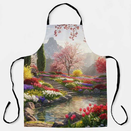 rustige bergtuin schort (Voorkant)