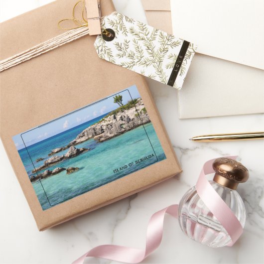 Rustige Bermuda Oceaan Rechthoekige Sticker (Geschenken)
