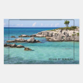 Rustige Bermuda Oceaan Rechthoekige Sticker (Voorkant)