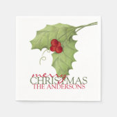 Rustige bessen Botanische Greenery Custom Family Servet (Voorkant)